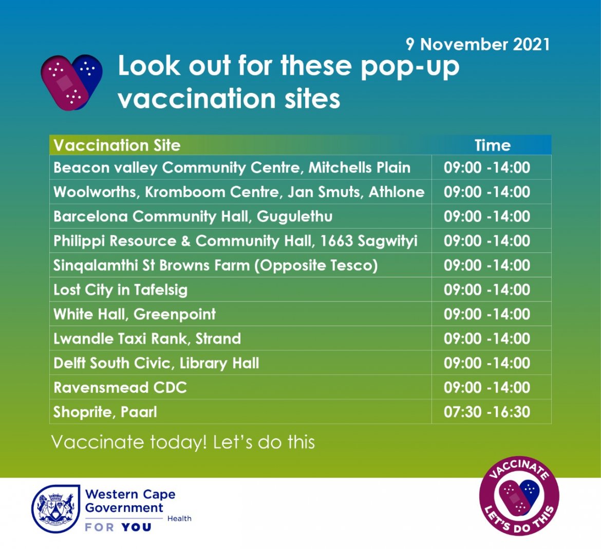 Pop-up vaccination sites will be open today 9th November 2021 FDvFvDRX0AIfNlh.jpg